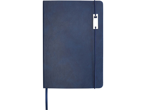 Набор Legato Elegance из блокнота формата А5 в твердой обложке и ручки-роллера, белый/синий - рис 2.