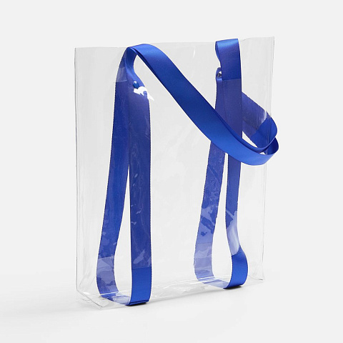 Шопер Clear Fest, ver.2, прозрачный с синими ручками - рис 2.
