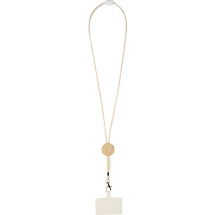 Adhab/Адхаб ремешок для смартфона с бамбуковыми деталями, белый