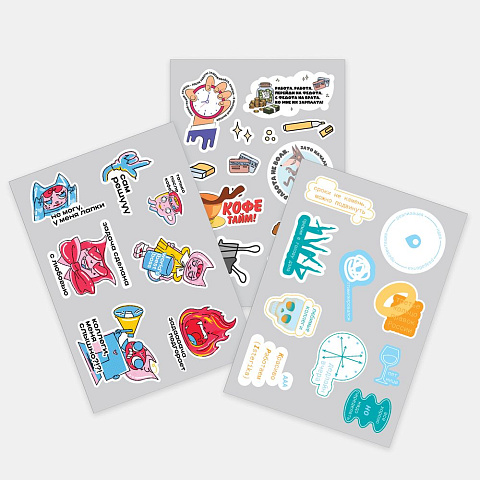 Наклейки бумажные Sticker Pack на заказ, M