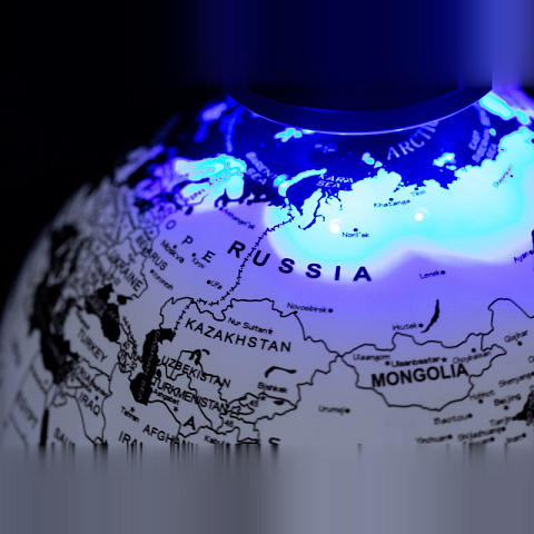 Левитирующий светящийся глобус D20 см политический черно-белый - рис 7.
