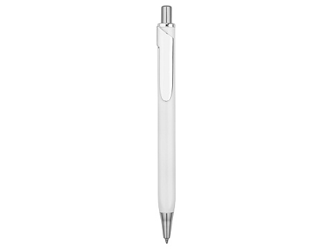 Ручка металлическая шариковая трехгранная Riddle, белый/серебристый - рис 2.