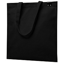 Сумка для покупок IVORY 325 г/м² с PU нашивкой, чёрный.