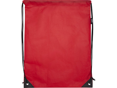 Рюкзак-мешок  на шнурке Evergreen из переработанного нетканого материала, красный - рис 2.