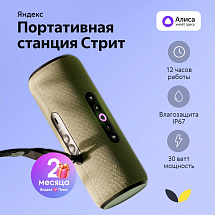 Умная портативная колонка Яндекс Станция Стрит с Алисой, зеленый (YNDX-00030GRN)